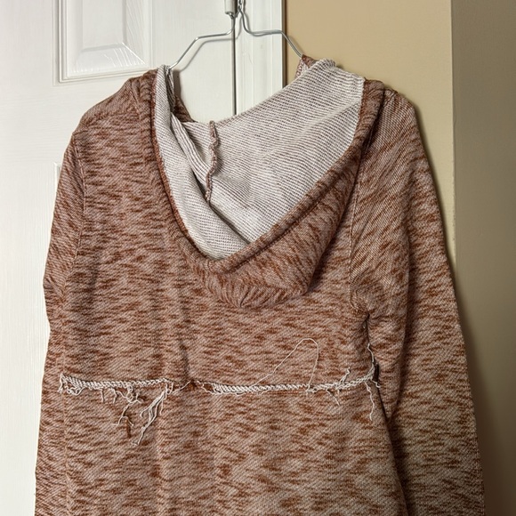 Camille & Co Peplum Jacket Zip up with Hood Size M Orange heathered color - Picture 4 of 5